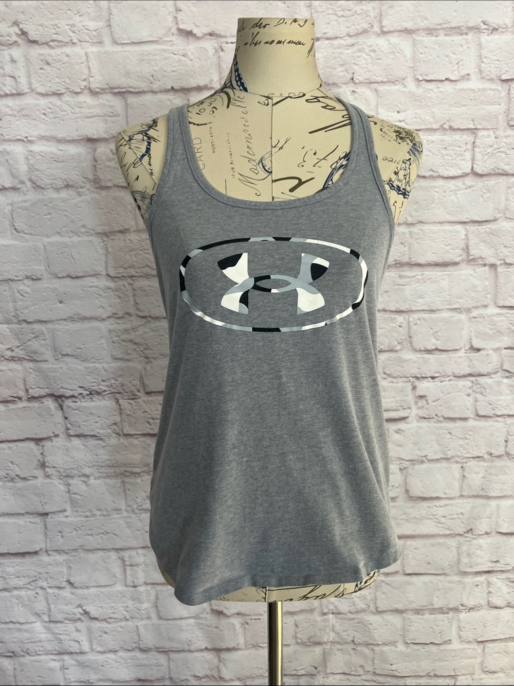 Under Armour Gray Camo Logo Racerback Tank
